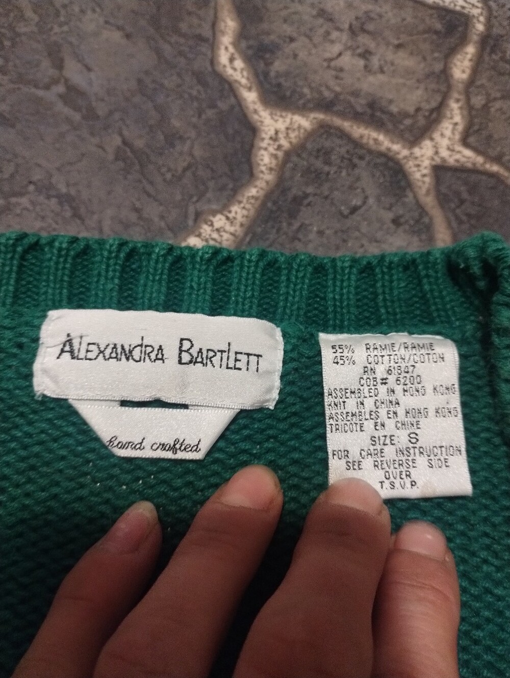 Alexandra Bartlett Hand Crafted Button Up St. Patrick's Day Sweater Rare 90s Vge View 3